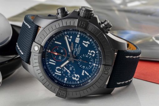 BREITLING  Super Avenger Night Mission Chronograph Automatic Chronometer Blue Dial Men’s Watch