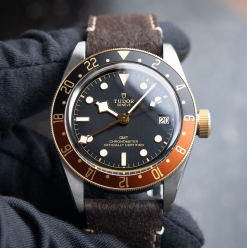 Tudor Black Bay GMT Two Tone Yellow Gold Steel Leather Automatic 41mm