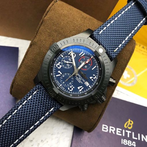 BREITLING  Super Avenger Night Mission Chronograph Automatic Chronometer Blue Dial Men’s Watch