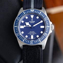 Tudor Pelagos FXD MN22 Marine Nationale Titanium Blue Dial Divers Watch