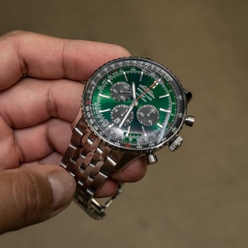 BREITLING Navitimer Chronograph Automatic Chronometer Green Dial Men’s Watch Item No. AB0137241L1A1