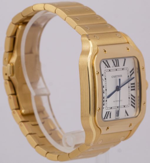 CARTIER Santos Automatic White Dial 18kt Yellow Gold Men’s Watch Item No. WGSA0029