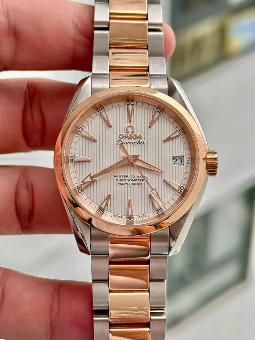 OMEGA Aqua Terra Automatic Silver Dial Steel and 18kt Rose Gold Men’s Watch Item No. 23120422102001