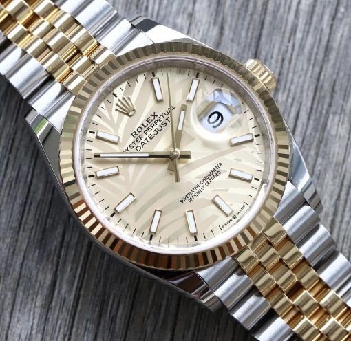 Rolex Datejust 36mm Two Tone Palm Dial 126233