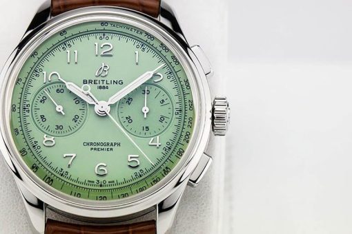 BREITLING Premier Chronograph Hand Wind Green Dial Watch Item
