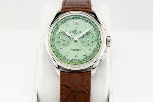 BREITLING Premier Chronograph Hand Wind Green Dial Watch Item