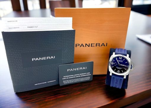 Panerai Luminor Marina 44mm Blue Dial 1950 PAM1313 Automatic ( Rubber strap)