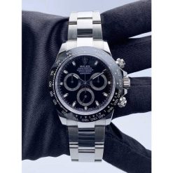 Pre-owned Rolex Daytona Chronograph Automatic Chronometer Black Dial Men’s Watch 116500LN