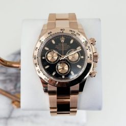 Rolex Daytona 116505 Black Index Pink Subdials Rose Gold Oyster Chronograph