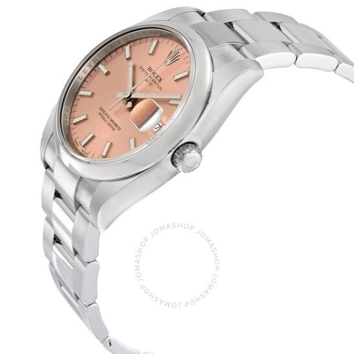 Rolex Oyster Perpetual Date 34 Pink Dial Stainless Steel Bracelet Automatic Unisex Watch 115200PSO