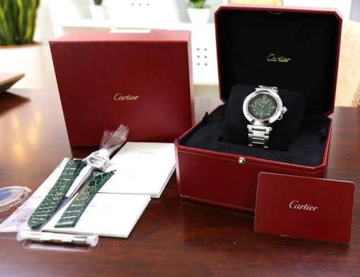 Cartier 41mm P a s h a Green Arabic Dial – Middle East WSPA -FULL SET